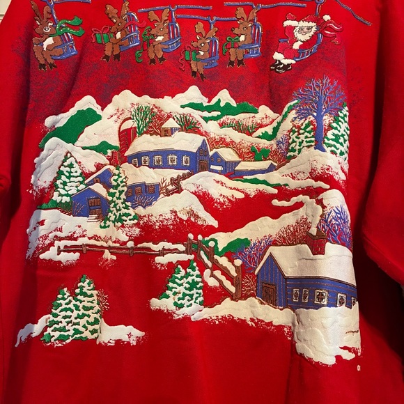 Vintage 90’s Ugly Christmas Winner Glitter Puffy Front & Sleeves** - Picture 3 of 15